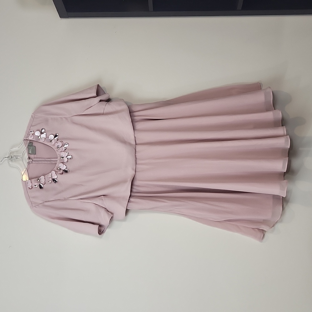 ASOS Design Mink Pink Maternity Nursing 3D Crop Top Mini Dress